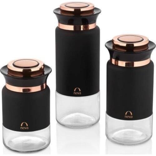 N2616 Sweet Premium Dark 3'lü Jar Set
