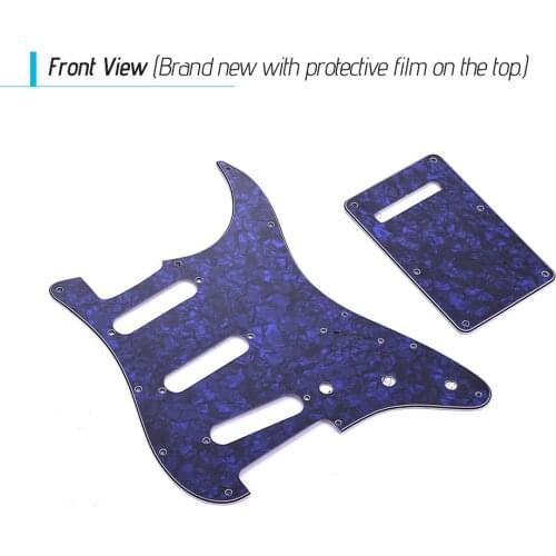 SSS Electric Guitar Pickguard Set with Back Plate Screws Pick Guard for American ST Style Guitars White Pearl