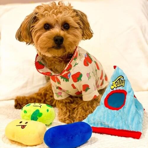 2021NEW Ins Korean Dog Toy Snuffle Mat Plush Candy Jelly Set Dog Hide Seek Food Foraging Training Slow Feeder Toy Stress Release