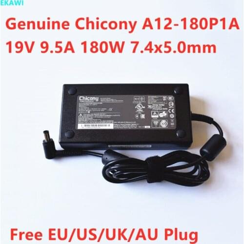 Genuine 19V 9.5A 180W Chicony A12-180P1A A180A010L Power Supply AC Adapetr For MSI GP73 LEOPARD 8RE 062UK GTX1060 Laptop Charger