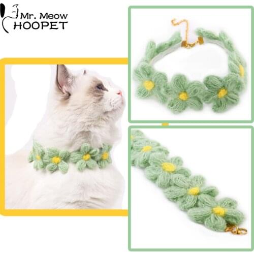 Hoopet Cat Neck Bib Cute Puppy Flower Collar Hand-woven Teddy Collar Pet Scarf Cute Kitty Accessories Yorkie Chihuahua