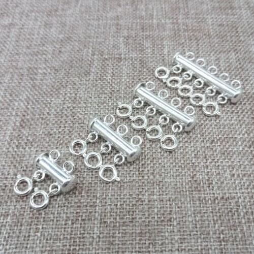 Sterling Silver Layered Detangler Clasp Layering Tube Bar Clasp for Necklace
