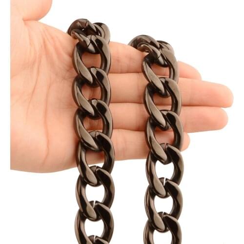 19mm Heavy Black Tone Necklace Curb Chains Link Men Choker Stainless Steel Male Accessories Fashion Jewelry