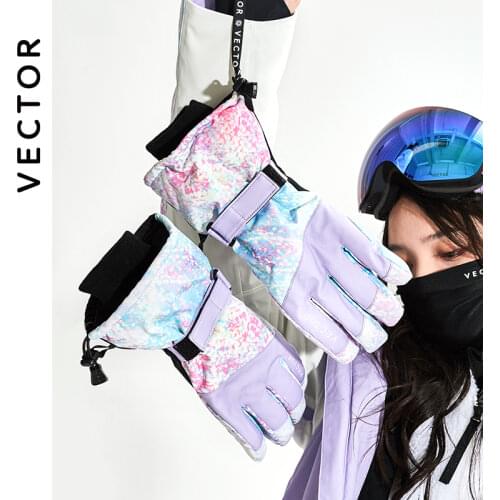 Extra Thick Men Women 2-IN-1 Mittens Ski Gloves Snowboard Snow Winter Sports Warm Waterproof Windproof Skiing Faux Leather Plam