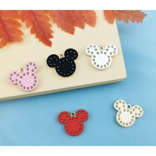 10PCS/LOT Charm alloy Cartoon mouse Avatar pendant gift key ring accessory jewelry DIY metal fashion pendant jewelry