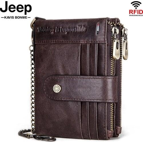 RFID Leather Men Wallets Cow Leather Bifold Hasp Vintage Short Slim Male Purse Coin Pouch Multi-functional Cards Wallet Designer