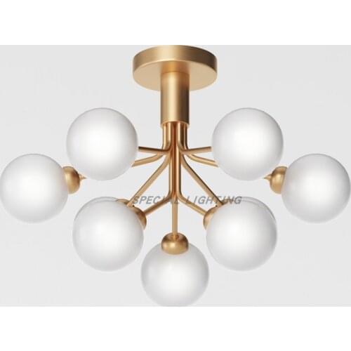 Modern minimalist restaurant multi-head molecular ceiling lamp Nordic homestay art living room glass branch lamp