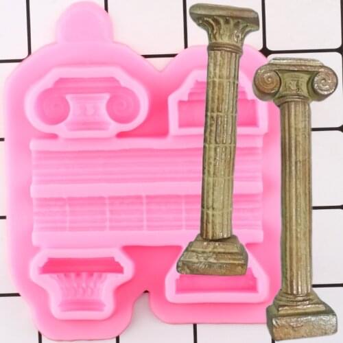 Ancient Columns Border Silicone Molds Cupcake Topper Fondant Cake Decorating Tools Cookie Baking Candy Chocolate Gumpaste Moulds