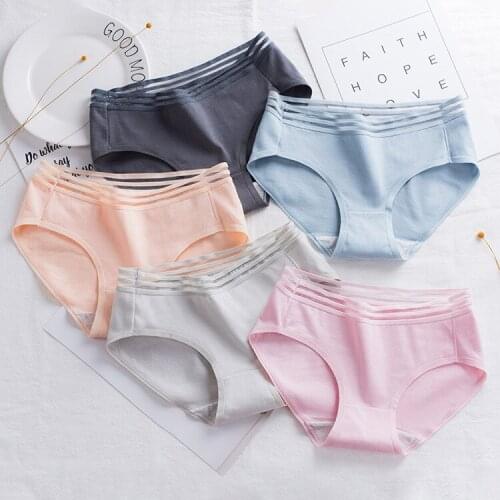 4Pcs/Lot Cotton Panties Women Underwear Sexy Briefs Plus size L-XXL Lace Briefs Seamless Cute Soft Comfort Girls Lingeries