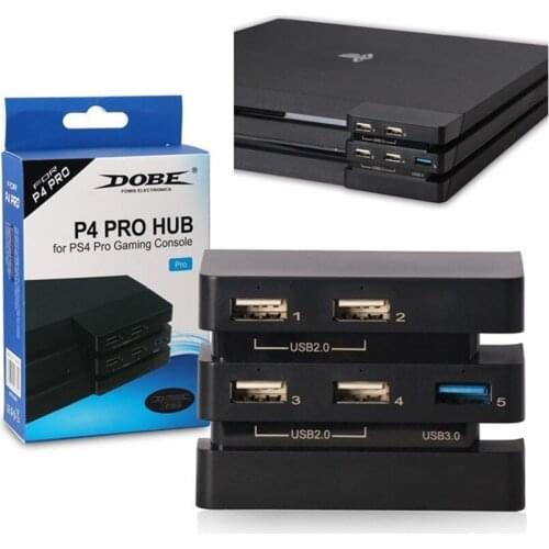 Extra 5 Ports USB 3.0 2.0 Hub Extension High Speed Adapter Converter for Playstation4 PS4 Pro Console Convert 2 Ports to 5 Ports