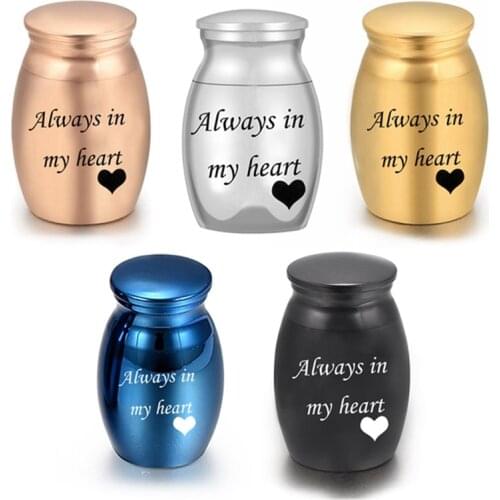 1PC Mini Metal Pet Cremation Urns Beloved Pet Cat Dog Keepsake Threaded Lid Ashes Holder Memorial Home Storage Box