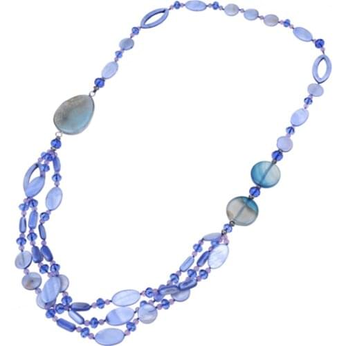 Big stone jewelry light blue beaded necklaces