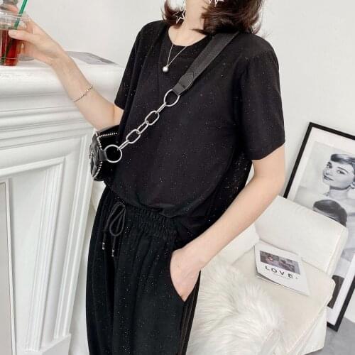 Women Casual All-match Slim Fashion Suit Classic Diamond Starry Sky Sparkling Loose Suit Women Set 2 Piece Sets Womens Outfits