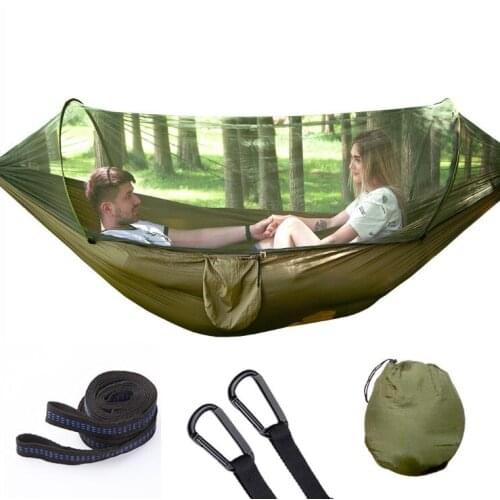 1-2 Person Camping Hammock Tent with Mosquito Net Outdoor Parachute Hammocks Portable Lightweight Hanging Swing Sleeping Tent