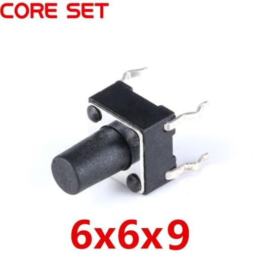 100PCS/Lot 6x6x9MM 4PIN Tactile Tact Micro Switch Touch Button Self-reset Button 6*6*9mm Plug-in keys button DIP High Quality