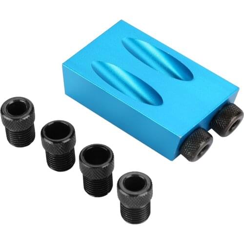 15 Degree Woodwork Guide Oblique Hole Positioner 6/8/10mm Woodwork Locator Blue Drill Bit Set For DIY Carpentry Tools