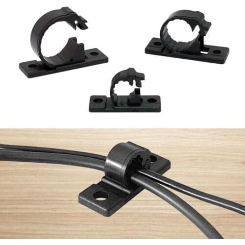 20* Wall Snap Type Fixed Cable Line Clip Clamp Sticky Wiring Fixing S Base Hook Retaining Clip Plastic