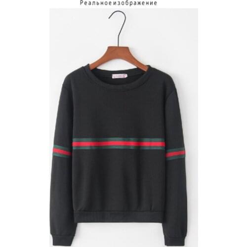 2020 High Quality Crew Neck Loose Thin Stitching Stripe Loose Long Sleeve Crew Neck Sweater Casual Collarless Hooded Sweatshirt