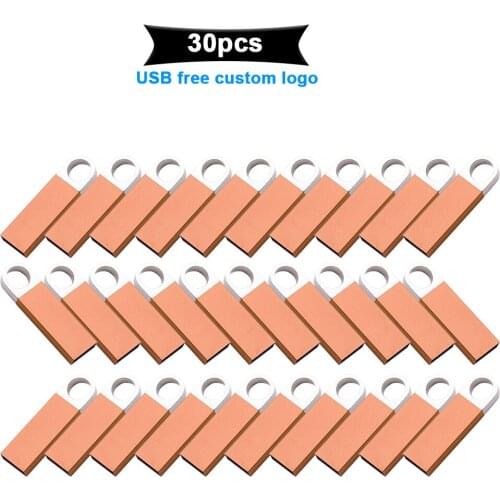 30pcs/lot USB flash drive 64GB metal Usb 2.0 pendrive 4GB 8GB 16GB 32GB u disk pen drive 128GB usb flash stick free custom logo