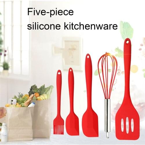 5PCS/Se Kitchen Utensil Set Silicone Non-Stick Cooking Tools Set Spatula Cookware Cooking Utensil Kitchen Accessories Tools