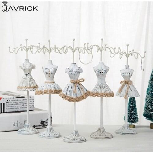5 Style Princess Dress Mannequin Body Figurine Necklace Earings Rack Detachable Jewelry