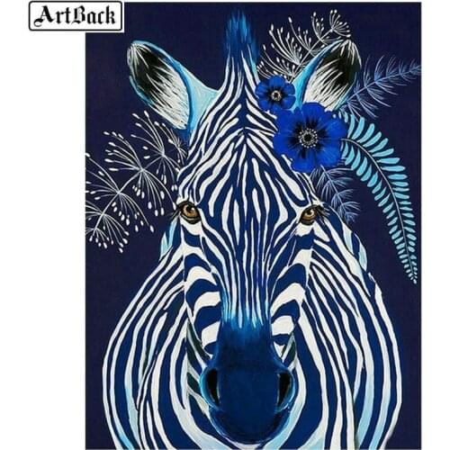 5d diy diamond painting zebra pattern full square diamond embroidery painted animal 3d round diamond mosaic icon