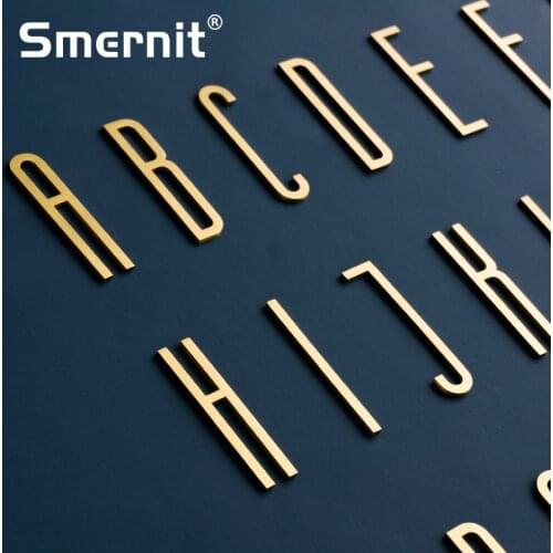 7cm A-Z Brass House Number Doorplate Hotel Door Address Letter for Home Digital Outdoor Sign Plates Alphabet