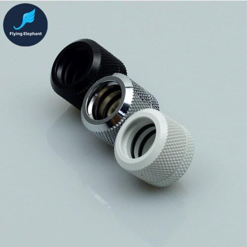 OD 14mm Acrylic Hard Tube Connector, Hand-Tighten Fitting For Computer Water Cooling, Black White Silver Colors 1 Piece