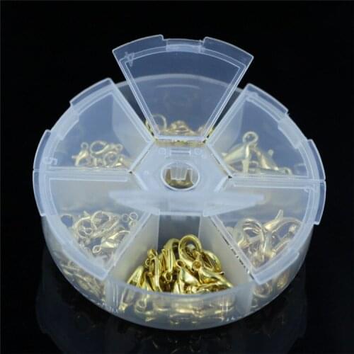Bracelet Necklace Supplies Kit 55Pcs/Box Lobster Clasp Closed Loop Alloy Accesories Jewelry Findings Set for DIY Making