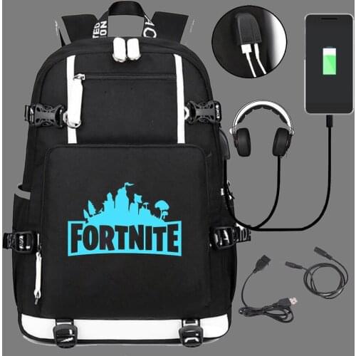 Fortnites Kids Backpack Games Bag Teenagers School Bag Usb Headphone Jack Design Teenagers Mochilas Night Halloween Gift