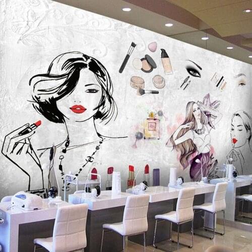 Photo Wallpaper 3D Fashion Watercolor Beauty Cosmetics Murals European Style Creative Art Background Wall Decor Wall Papers 3 D