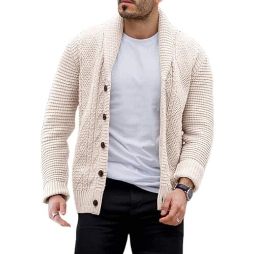 Autumn Cardigan For Man Mens Winter Sweater Oversize Solid Color Knitted Sweaters Warm Jacket Coat Male Fashion Casual Clothing