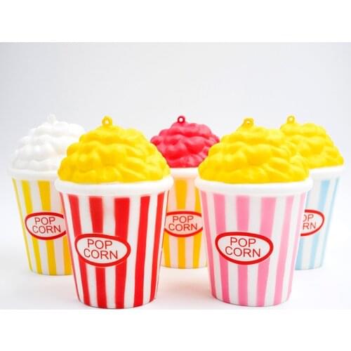 Squeeze soft Squeeze Popcorn Cup Squishy Slow Rising Decompression Phone Strap Toy Funny Gift