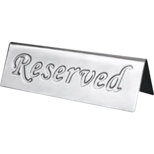 Table Sign Practical Desktop Portable Party Display Reserved Pattern Restaurant Durable Indicator Stainless Steel Double Side