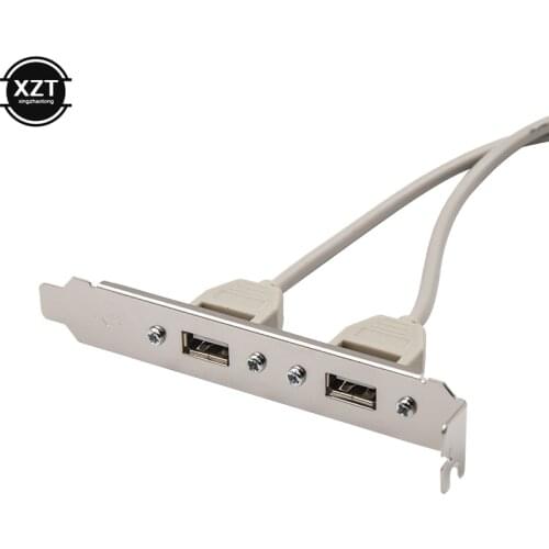 Newest external 2 Ports USB Rear Panel Bracket Motherboard Cable USB 2.0 Connector Cable Adapter Computer Accessories