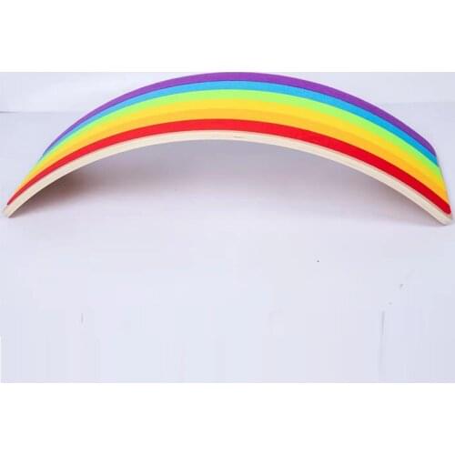 2021NEW Rainbow Wooden Montessori Balance Board Children Gliding Games Adult Yoga Practice Indoor Fitness Device Bending Board
