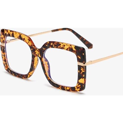 Diamond Glasses Women Vintage Overszied Square Black Brand Woman Sunglasses Luxury 2021 Fashion Eyeglasses Frame TR90