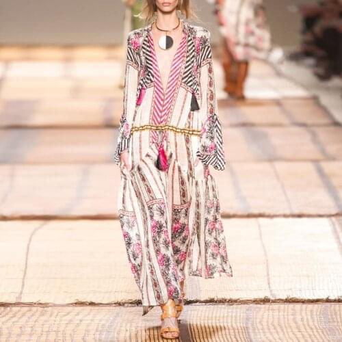 DUISNENA boho dress long sleeve casual women dresses floral print robe mujer vestidos