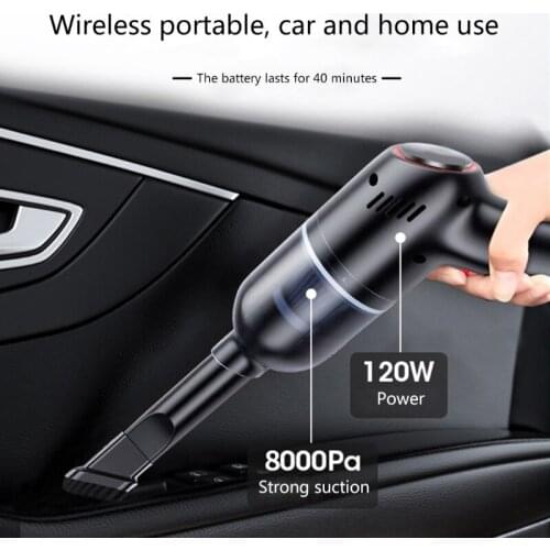 USB Rechargeable Cordless 8000Pa 120W Handheld Wireless Car Vacuum Cleaner for SUV Truck Home Office Pet House Computer