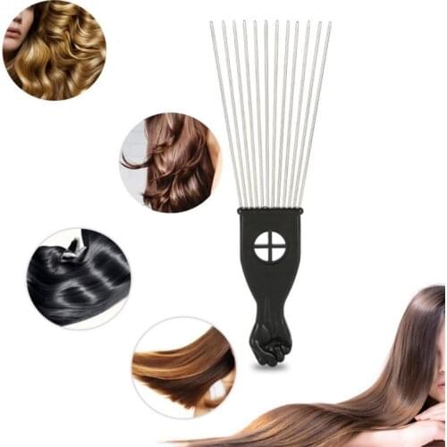 Black Professional Salon Use Metal African Pick Combs Insert Hair Pick Comb