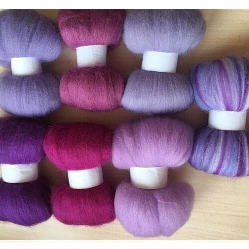 Wool felt poke fun DIY roving felt 100% merino wool fiber 10g/7pcs/lot