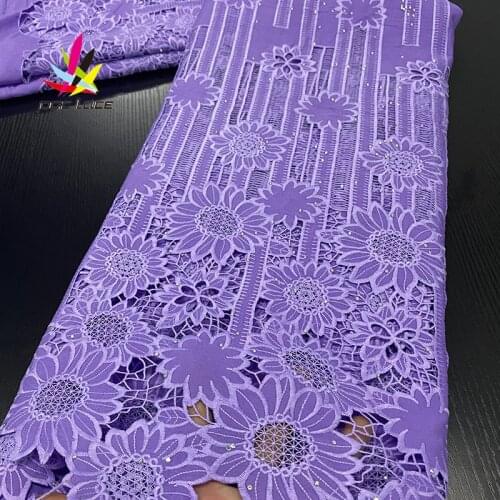 Chiffon Silk Lace African Pure White Dress Styles Aso Ebi Guipure Fabric Cotton Soft Guipure Stones Rhinestone High Quality