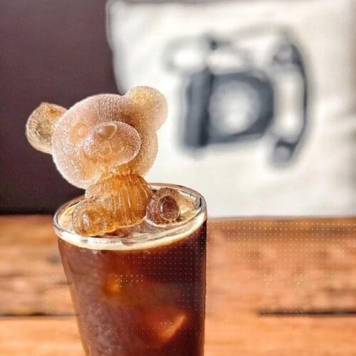 3D Ice Cube Maker Little Teddy Bear Shape Whiskey Wine Cocktail Silicone Mold Chocolate Cake Mould Tray Ice Cream DIY Tool