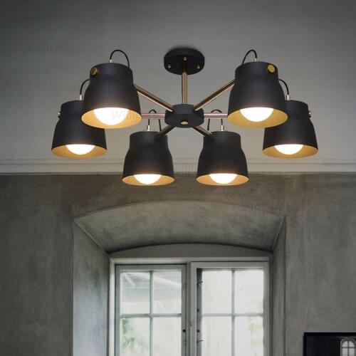 Modern metal pendant lamp iron shade suspension industrial light hotel hall restaurant dinning room bar cafe hanging lighting