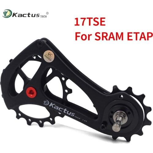KACTUS 17TSE Bicycle Rear Derailleur Cycling Ceramic Bearing Carbon Fiber Jockey Pulley Bike Bicycle Guide Wheel for SRAM ETAP