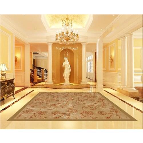Retro Rose Marble Lines Waterproof floor mural painting 3d flooring pvc waterproof floor 3d flooring living