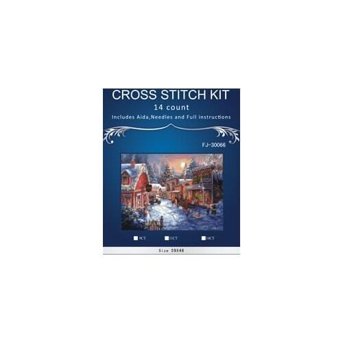 Top Quality Lovely Hot Sell Counted Cross Stitch Kit Old World Holiday Ornaments Similar DMC fj-30066 christmas street