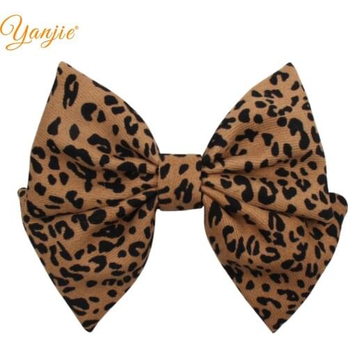 10pcs/lot Classical European Leopard Hair Style 6" Sailor Bow Women Barrette 2021 Hair Bow Clip For Girl Hair Accessories