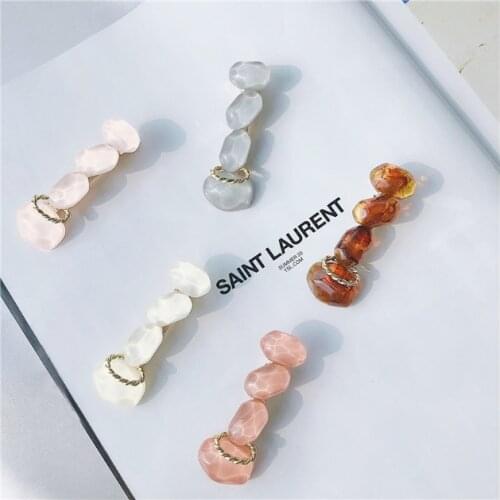 Korean 2020 New Vintage Geometric Irregular Acrylic Barrettes Hair Clips Hairpins For Women Girls Fashion Hair Accessories