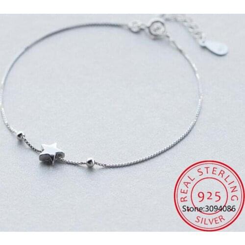Summer Minimalist 100% 925 Sterling Silver Fashion Star Beads Bracelet For Women Wedding Fine Silver Jewelry DS1212